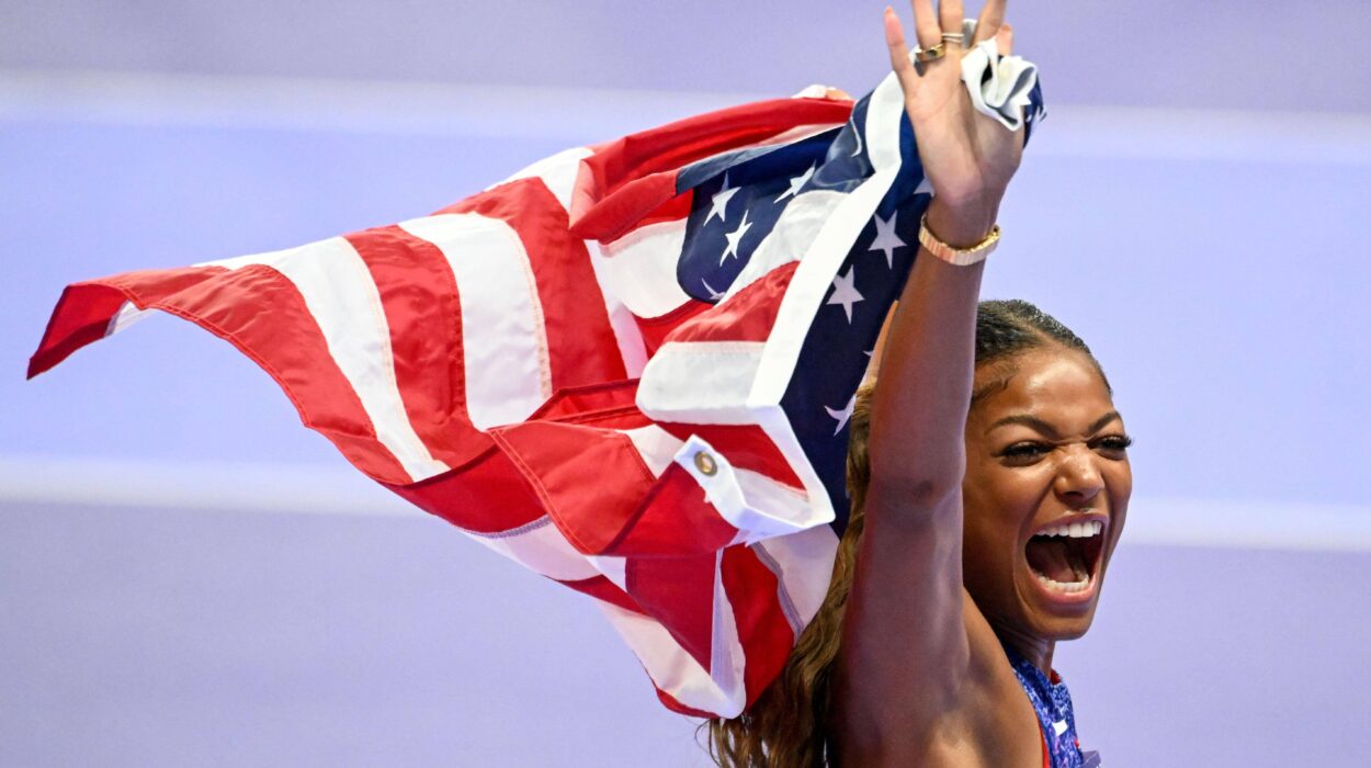 Gabby Thomas Wins Gold in 200 Meters in Paris 2024 Olympics track and field USA
