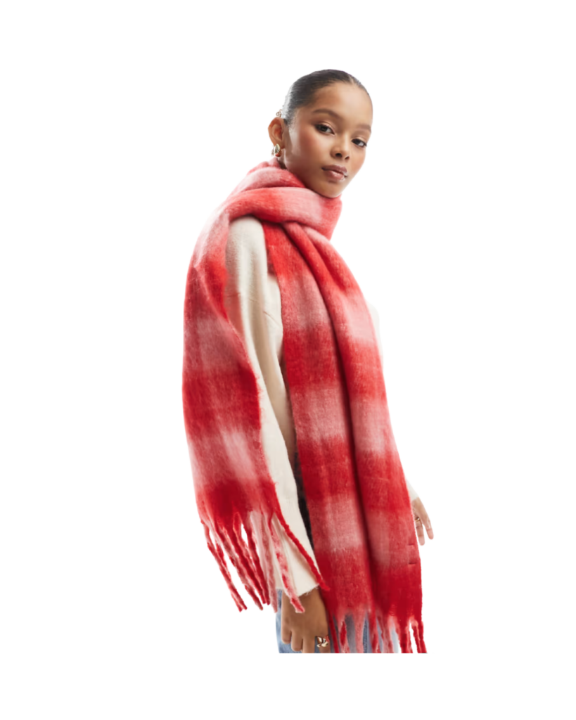 red oversized scarf
