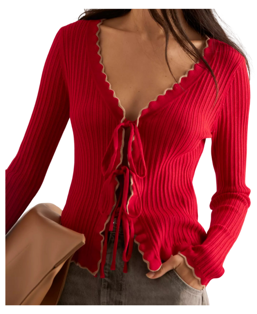 red cardigan spring outfits