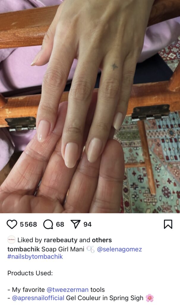 tom bachik manucuriwst selena gomez nails