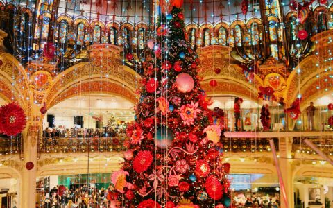 christmas Paris galleries Lafayette haussman